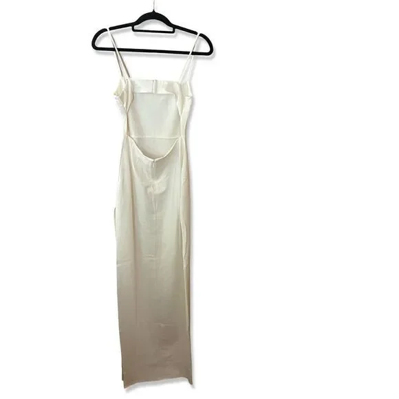 Lovers and Friends Karma maxi dress white high slit column gown Revolve M